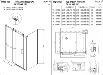 Душевой угол KOLPA-SAN Virgo TK 120x80 Black. Фото