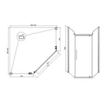 Душевой угол SOLE Quadro New 100х100. Фото