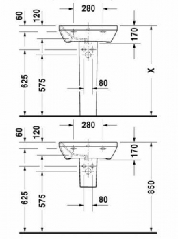 Раковина с переливом DURAVIT DURASTYLE 55х44 2319550000. Фото