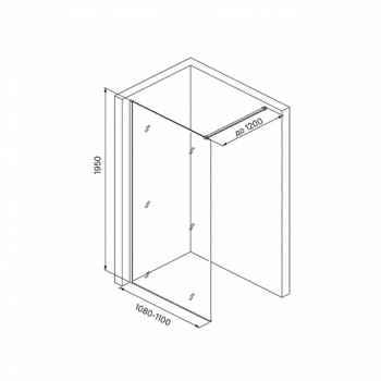 Душевая перегородка IDDIS Walk In Slide 110х195 SLI8CS1i23