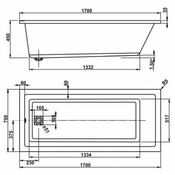 Ванна акриловая VAGNERPLAST Cavallo 170 VPBA170 CAV2X-01. Фото