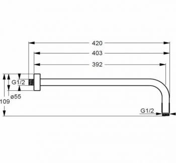 Держатель верхнего душа IDEAL STANDARD IdealRain B9445AA. Фото