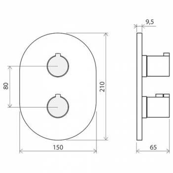 Cмеситель термостатический скрытого монтажа для R-box multi RAVAK Chrome X070075. Фото