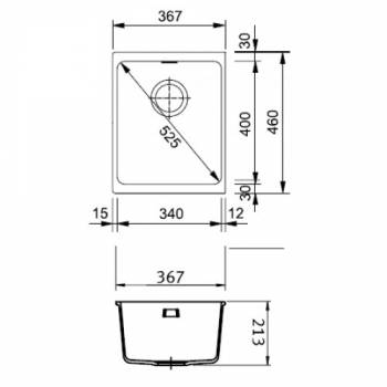 Кухонная мойка FRANKE Kubus KBG 110-34 графит 125.0023.833. Фото