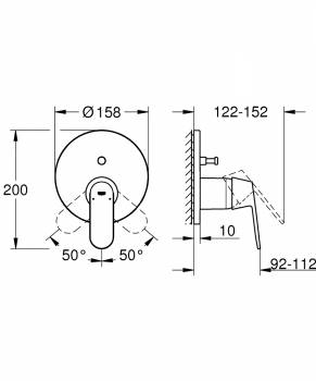 Смеситель для ванны GROHE 24045000 Eurosmart Cosmopolitan, хром. Фото