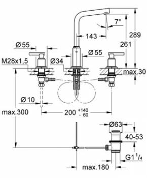 Смеситель для раковины GROHE Atrio Jota 20382001. Фото