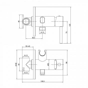 Встраиваемый смеситель с гигиеническим душем IDDIS 003SBR0i08. Фото