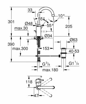 Смеситель для раковины Grohe Concetto New 32629001. Фото