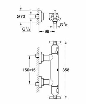 Смеситель термостатический для душа GROHE Atrio Jota 34011000. Фото