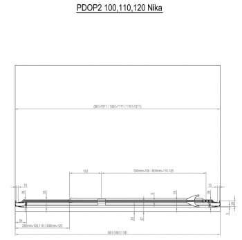 Душевая дверь двухэлементная RAVAK Pivot PDOP2-100 (белестящий+транспарент) 03GA0C00Z1. Фото