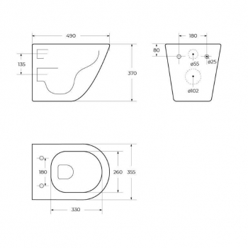 Чаша унитаза безободкового подвесного BELBAGNO Sfera-R BB046CHR. Фото