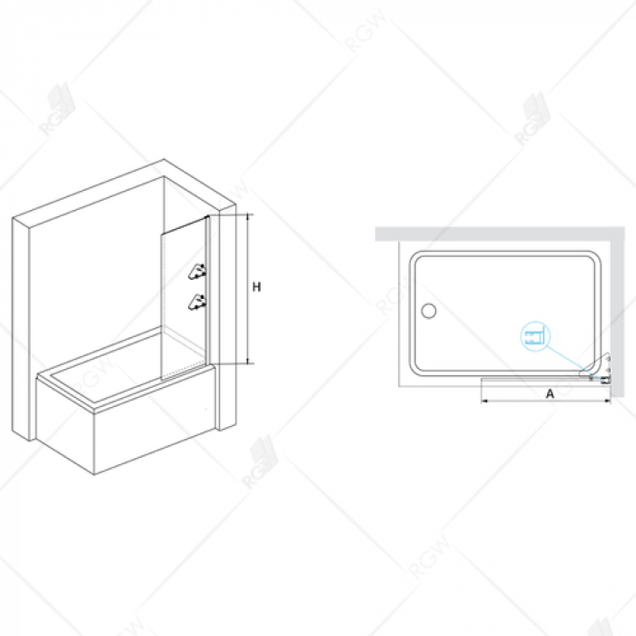 Шторка на ванну RGW SCREENS SC-53 03115308-11 80 см. Фото