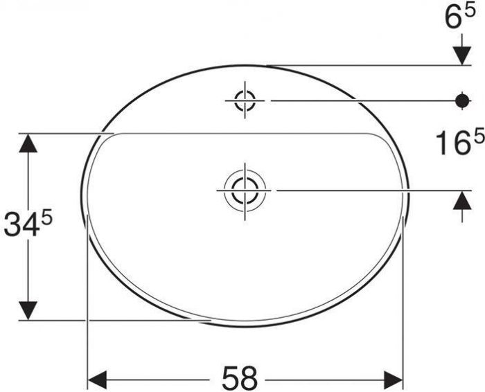 Раковина встраиваемая GEBERIT VariForm 60х48 500.726.01.2. Фото