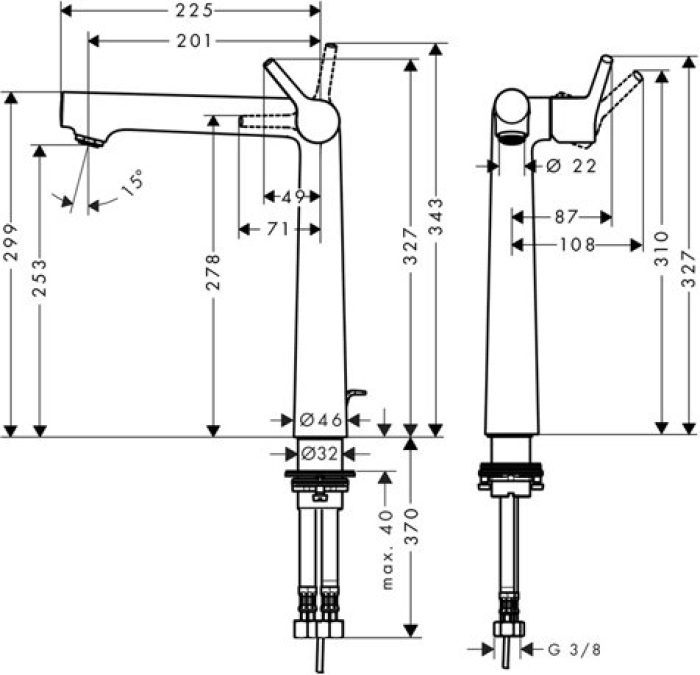 Смеситель для раковины Hansgrohe Talis S 72115000. Фото