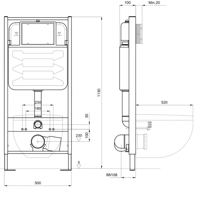 Унитаз с инсталляцией Set Aquatek Оберон INS-0000012+AQ1363W-00. Фото