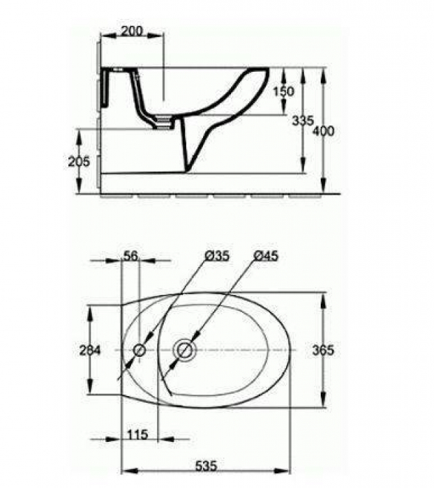 Биде подвесное JACOB DELAFON PATIO E4189-00. Фото