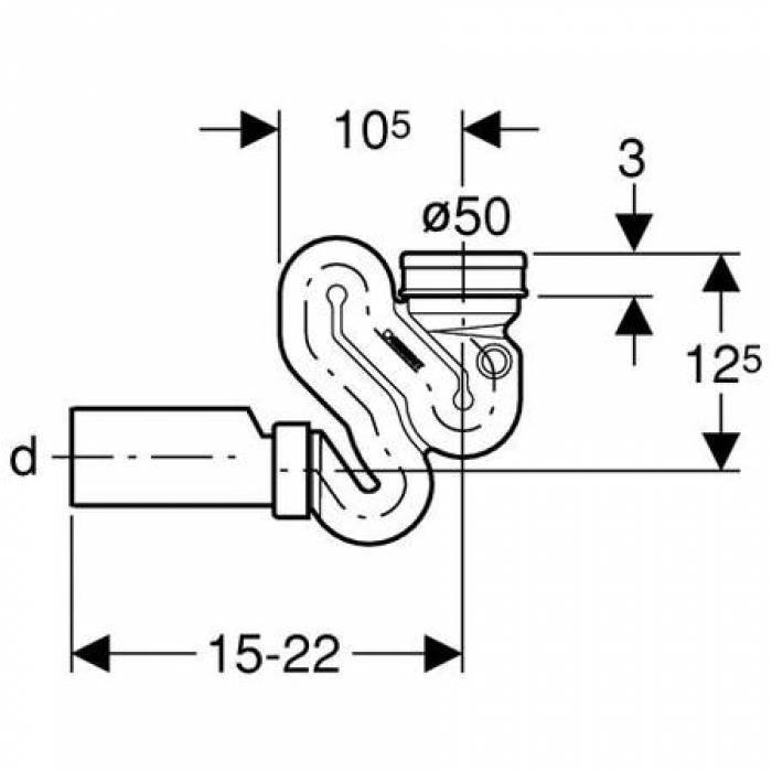 Сифон для писсуара GEBERIT 152.942.11.1. Фото