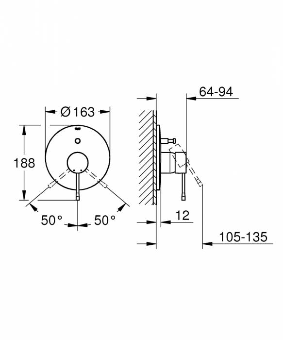 GROHE 19285DA1 Essence New Смеситель однорычажный для ванны, комплект верхней монтажной части, цвет: теплый закат, глянец. Фото