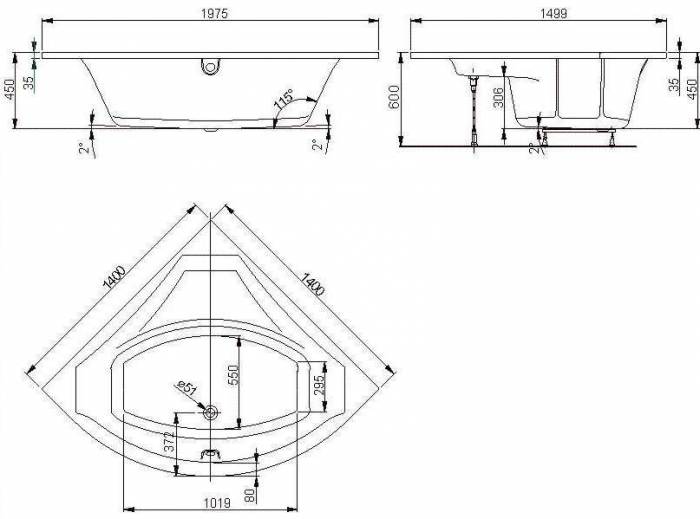 Ванна акриловая VAGNERPLAST Veronela corner 140 VPBA140VEA3X-01. Фото