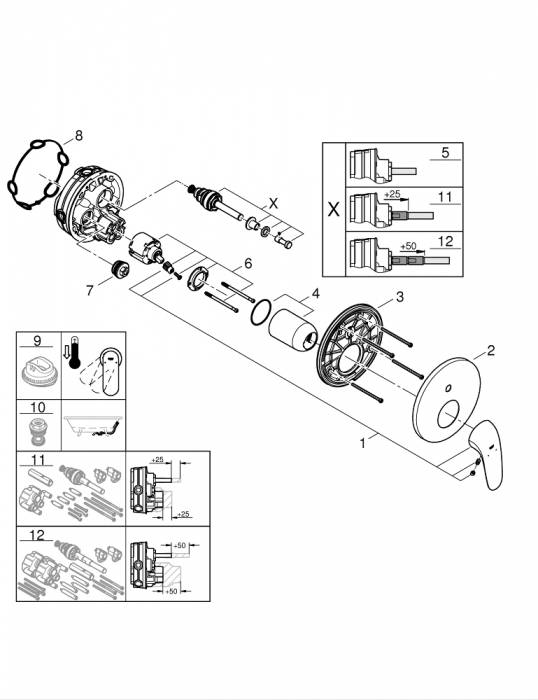 Смеситель для ванны GROHE 24047003 Eurostyle New, хром. Фото