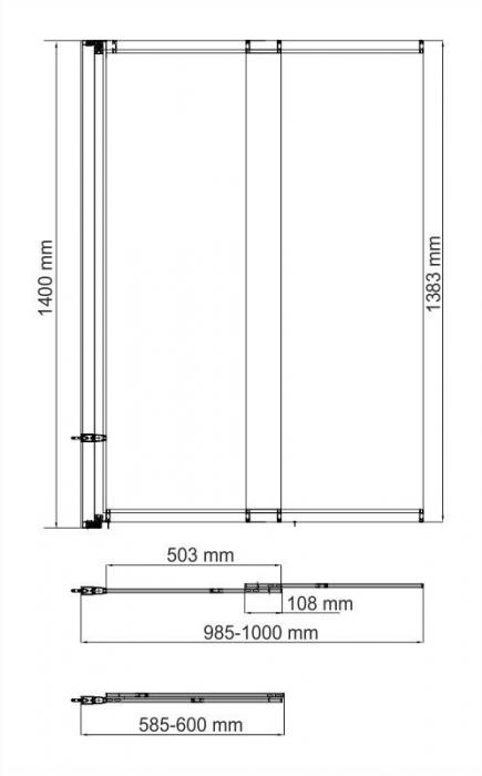 Стеклянная шторка на ванну WASSERKRAFT Main 41S02-100L Matt glass. Фото