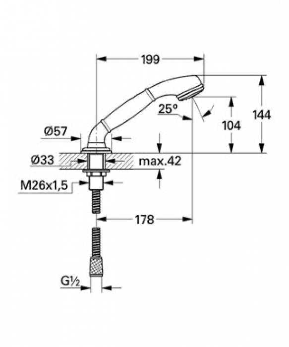 Ручной душ GROHE Sinfonia 27001000. Фото